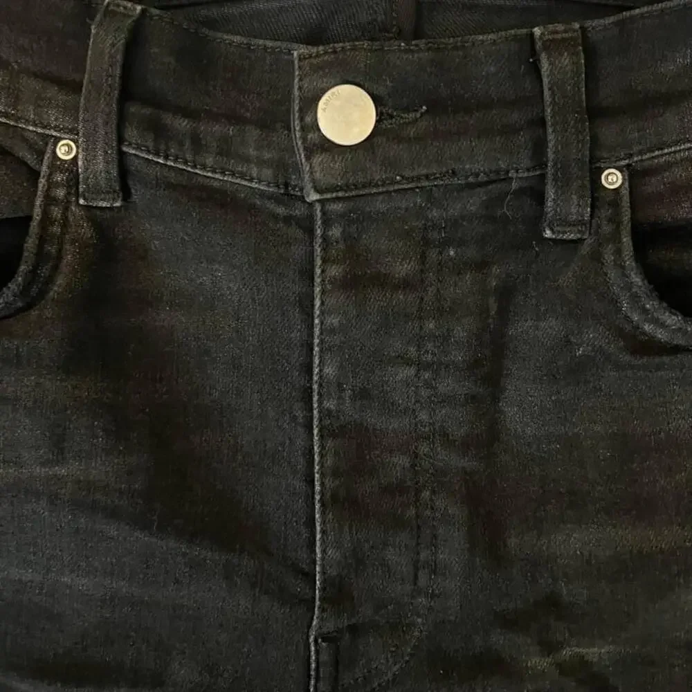 Amiri Black Denim Distressed Ripped Jeans Size 32 - Picture 5 of 8